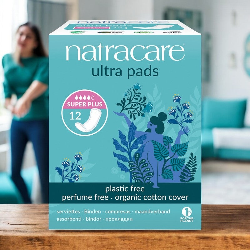 Serviettes hygiéniques super plus BIO flux fort - 12 pièces - Natracare﻿