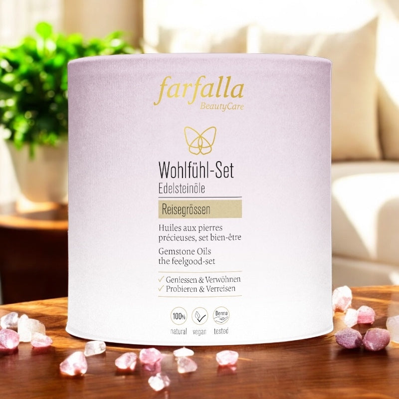 Set bien-être huiles aux pierres précieuses BIO - 7x10ml - Farfalla