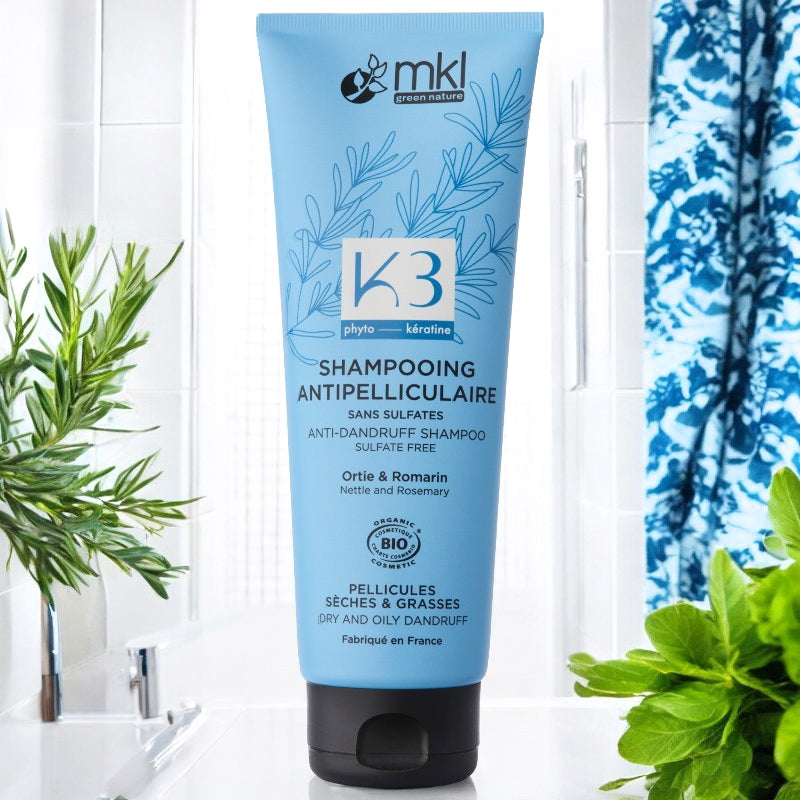 Shampooing antipelliculaire BIO ortie & romarin - 250ml - MKL Green Nature