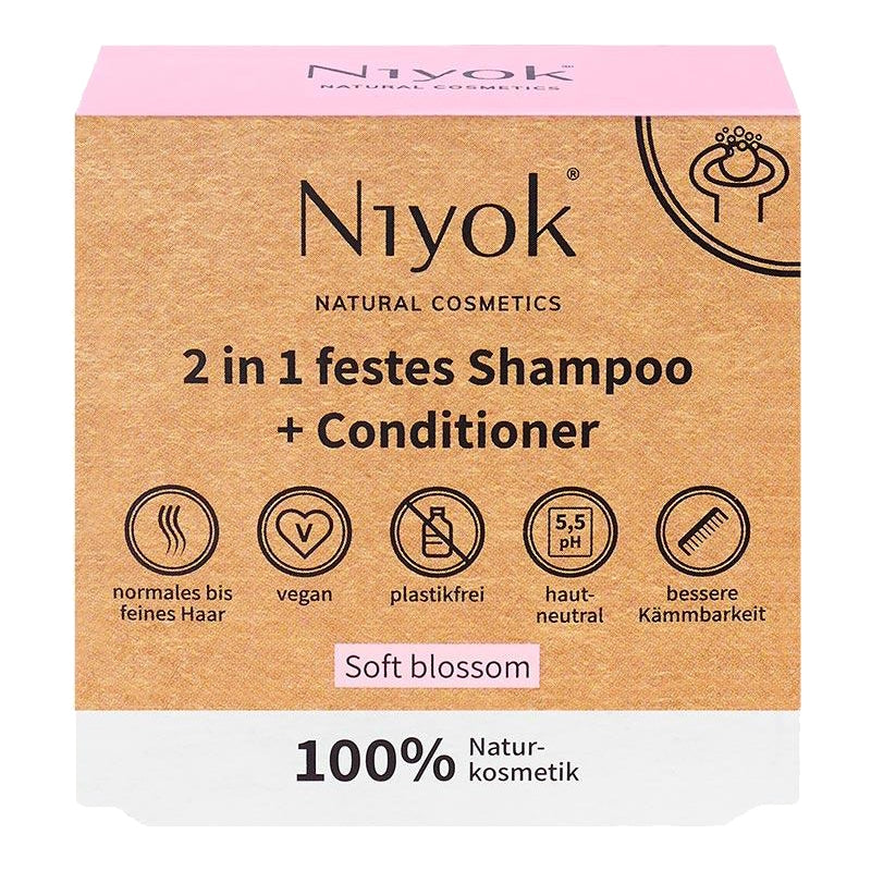 Soft Blossom Natürliches festes Shampoo &amp; Conditioner - 80 g - Niyok