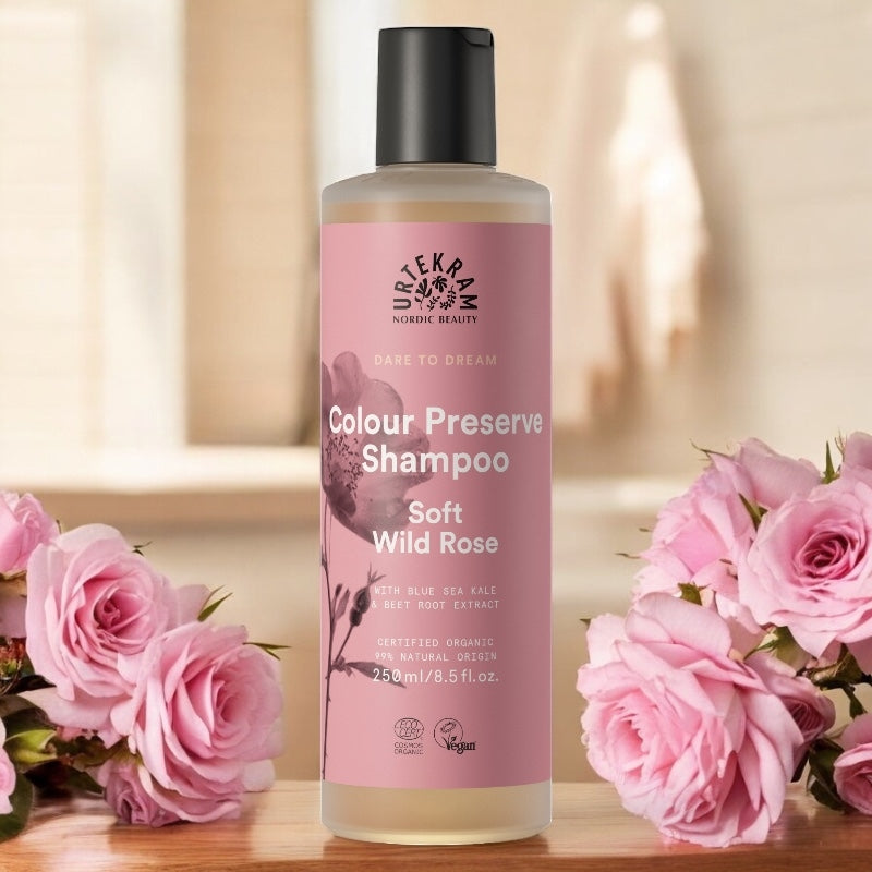 Bio-Shampoo in Rosa für coloriertes Haar – 250 ml – Urtekram