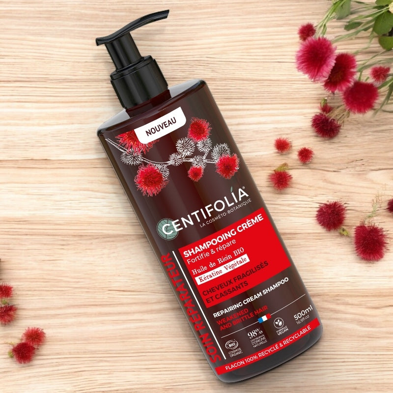Shampooing crème réparateur BIO ricin & kératine - 500ml - Centifolia