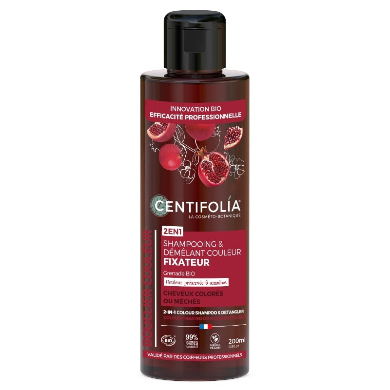 Shampooing & démêlant couleur BIO grenade - 200ml - Centifolia