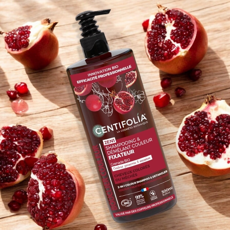 Shampooing & démêlant couleur BIO grenade - 500ml - Centifolia