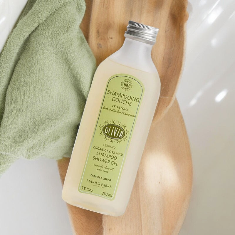 Besonders mildes Bio-Shampoo und Duschgel mit Olive und Aloe Vera – 230 ml – Marius Fabre