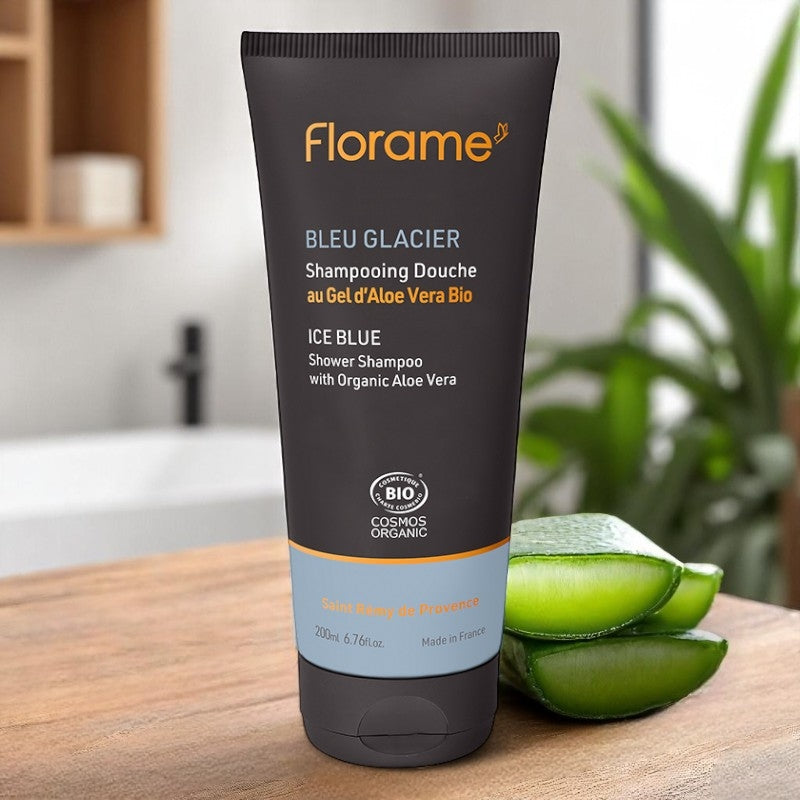 Florame Bio-Duschshampoo für Männer, Gletscherblau – 200 ml