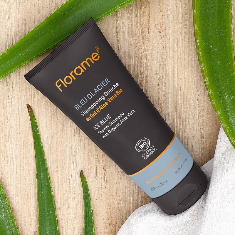 Shampooing douche homme BIO bleu glacier - 200ml - Florame