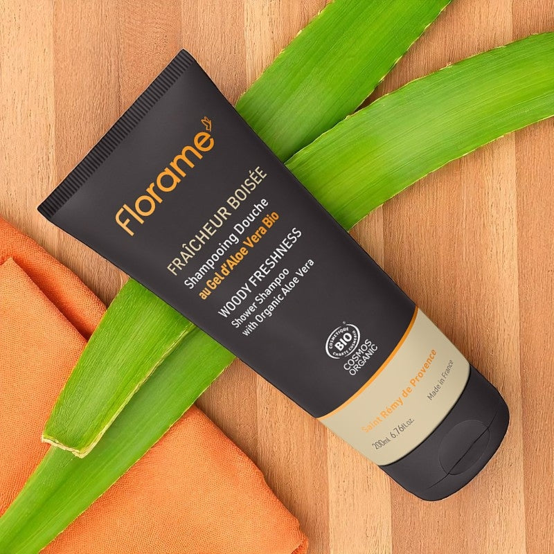 Shampooing douche homme BIO fraîcheur boisée - 200ml - Florame