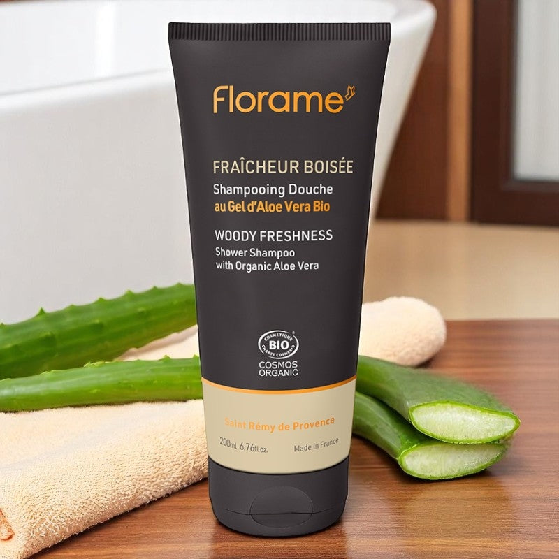 Florame Bio-Duschshampoo für Männer – 200 ml – Holzige Frische