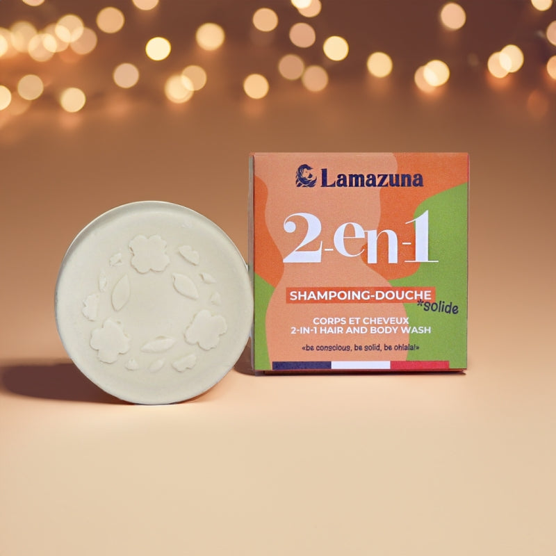 2-in-1 Festes Shampoo &amp; Duschgel – Haselnussduft – 70 ml – Lamazuna