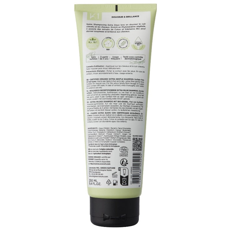 Shampooing extra doux bio coton 250 ml mkl green nature 4