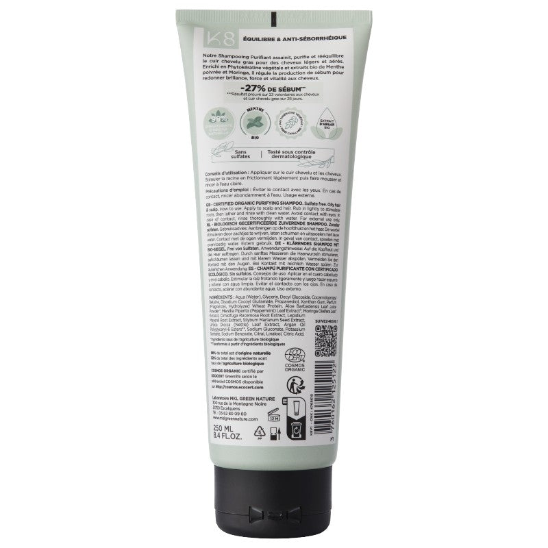 Shampooing purifiant BIO menthe poivrée - 250ml - MKL Green Nature