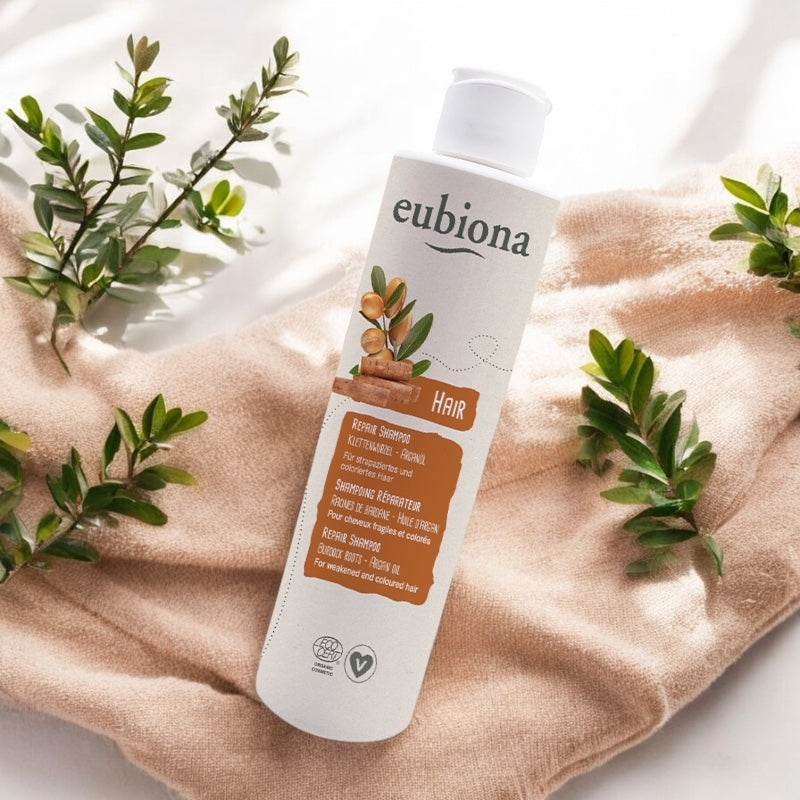 Bio-Reparatur-Shampoo mit Klettenwurzel und Arganöl – 200 ml – Eubiona