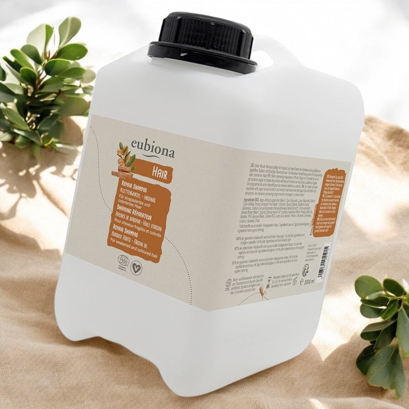 Shampooing réparateur BIO ﻿racine de bardane & argan - 2l - Eubiona