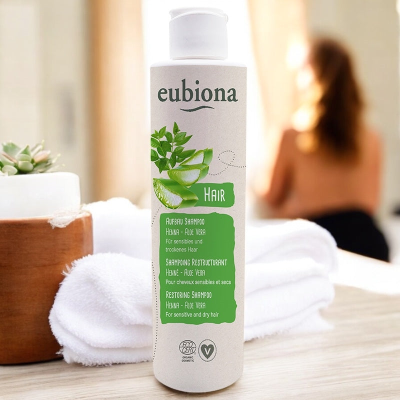 Bio-Restrukturierungsshampoo mit Henna und Aloe Vera – 200 ml – Eubiona