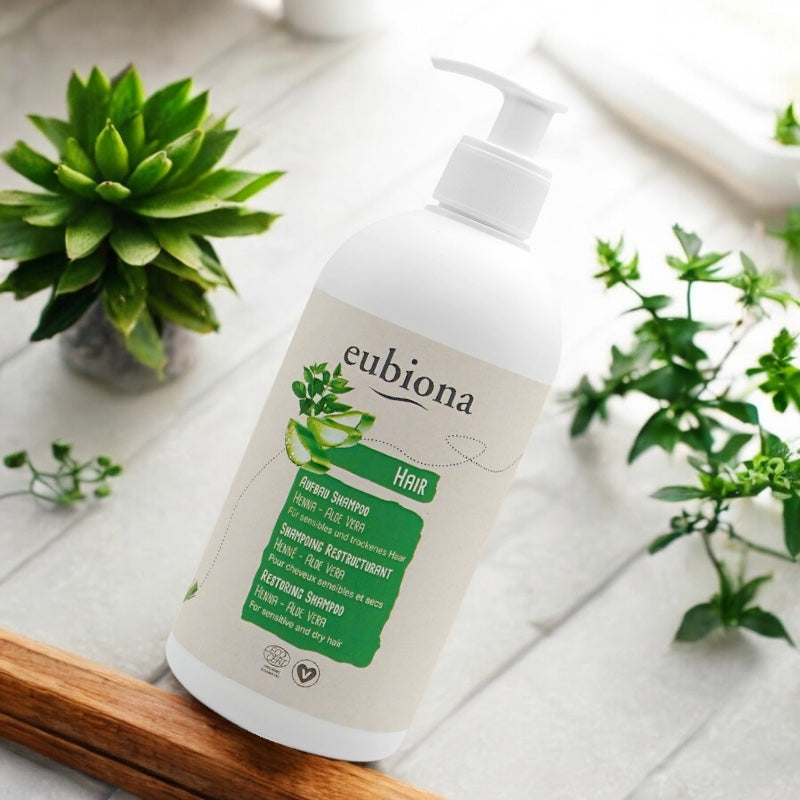 Bio-Restrukturierungsshampoo mit Henna und Aloe Vera – 500 ml – Eubiona
