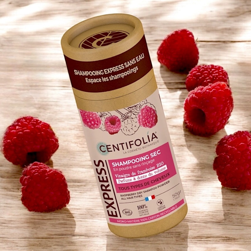 Shampooing sec en poudre sans rinçage BIO framboise - 50g - Centifolia
