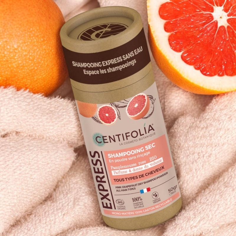 Bio-Trockenshampoo-Pulver mit rosa Grapefruit, ohne Ausspülen – 50 g – Centifolia