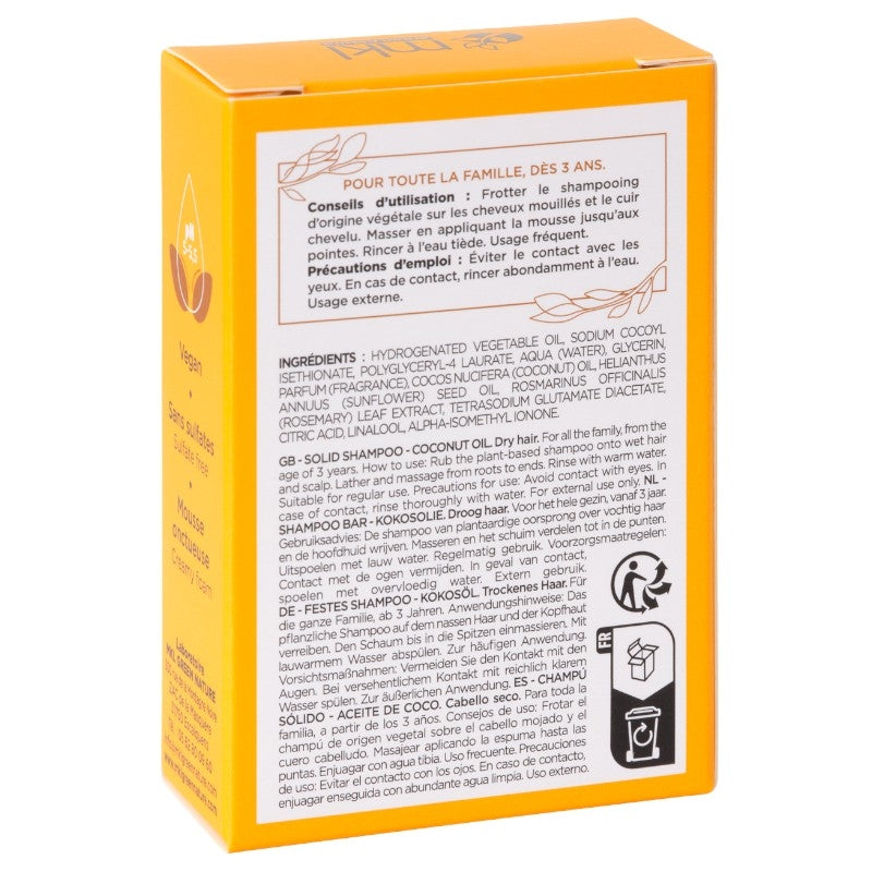 Shampooing solide cheveux secs naturel coco - 65g - MKL Green Nature
