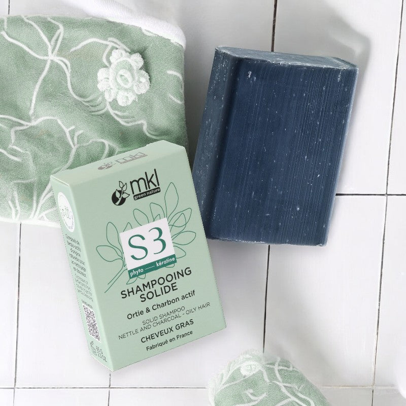 Shampooing solide purifiant naturel charbon actif 65 g mkl green nature 3