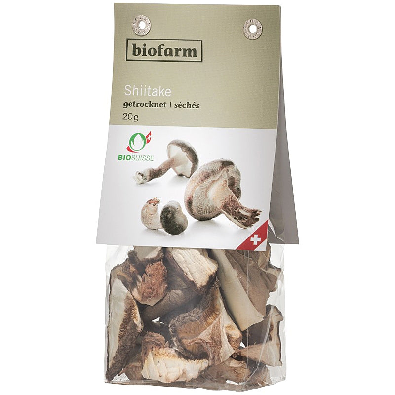 Shiitaké séchés suisses BIO - 20g - Biofarm