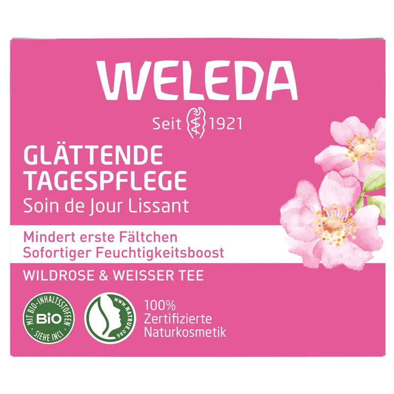 Bio-Glättungscreme für den Tag mit Hagebutte und Weißem Tee – 40 ml – Weleda