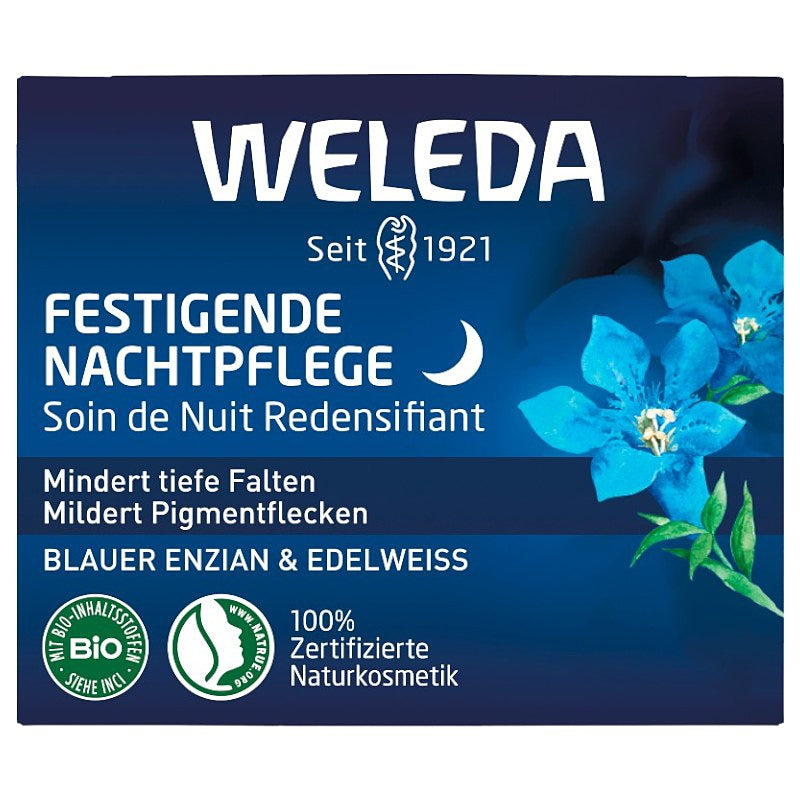 Soin de nuit redensifiant BIO gentiane bleue & edelweiss - 40ml - Weleda