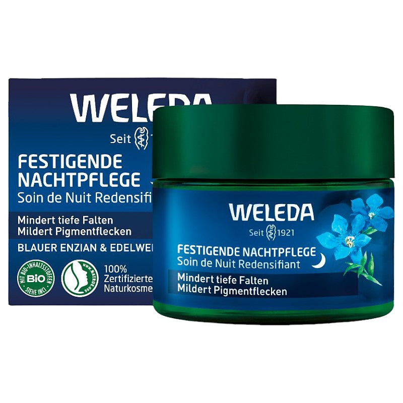 Bio-Nachtcreme mit verdichtendem Öl, Blauem Enzian und Edelweiß – 40 ml – Weleda
