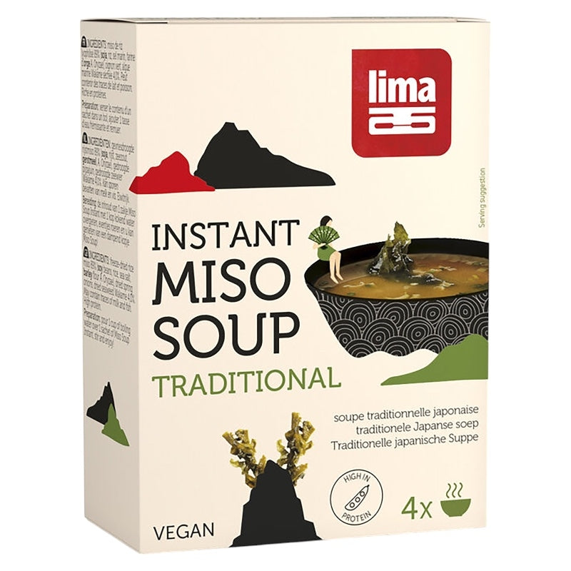 Traditionelle japanische Suppe mit Miso und Bio-Algen – 4 x 10 g – Lima