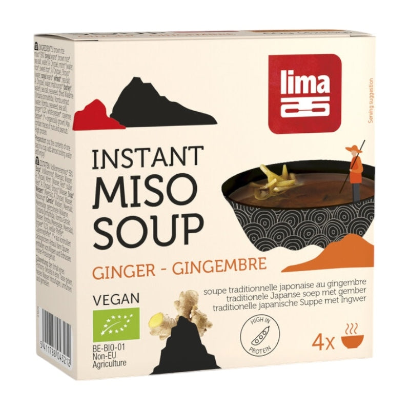 Traditionelle japanische Suppe mit Bio-Miso und Ingwer - 4 x 15 g - Lima