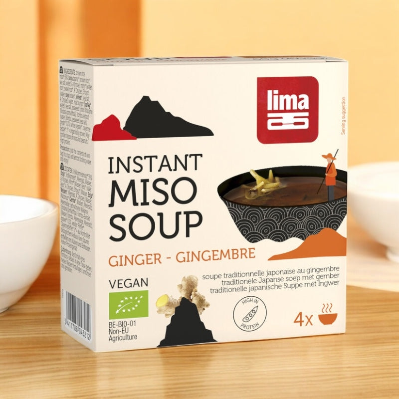 Traditionelle japanische Suppe mit Bio-Miso und Ingwer - 4 x 15 g - Lima