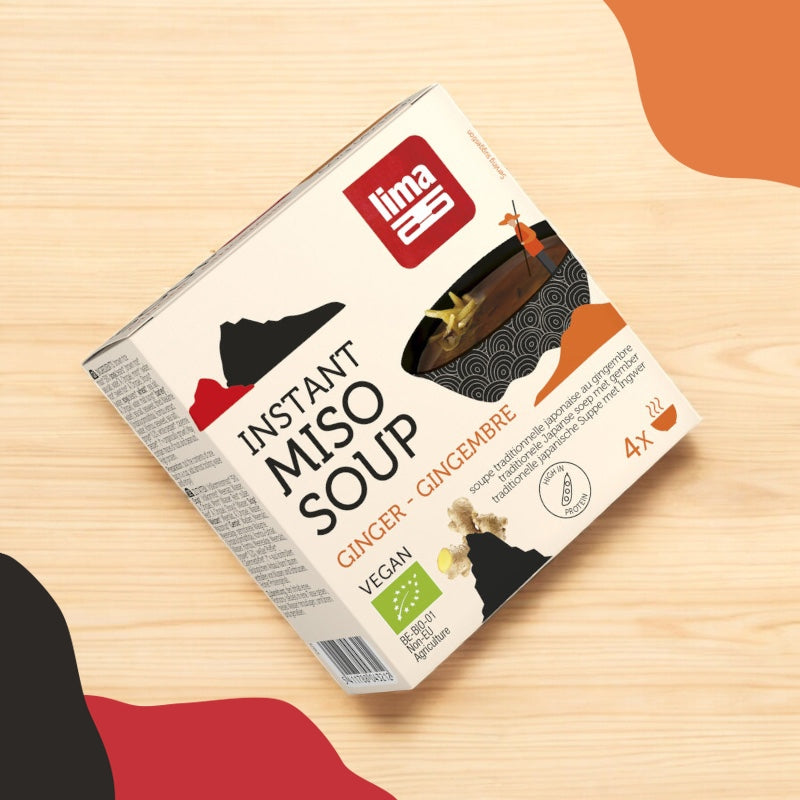 Traditionelle japanische Suppe mit Bio-Miso und Ingwer - 4 x 15 g - Lima