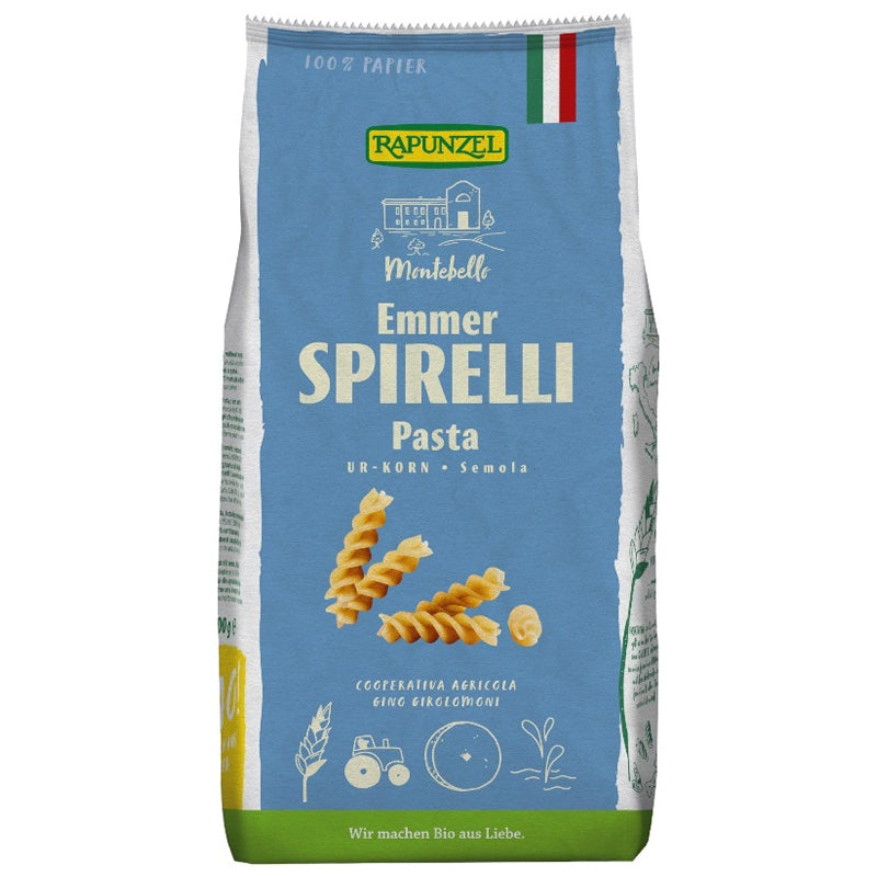 Spirelli au blé amidonnier semola BIO - 500g - Rapunzel
