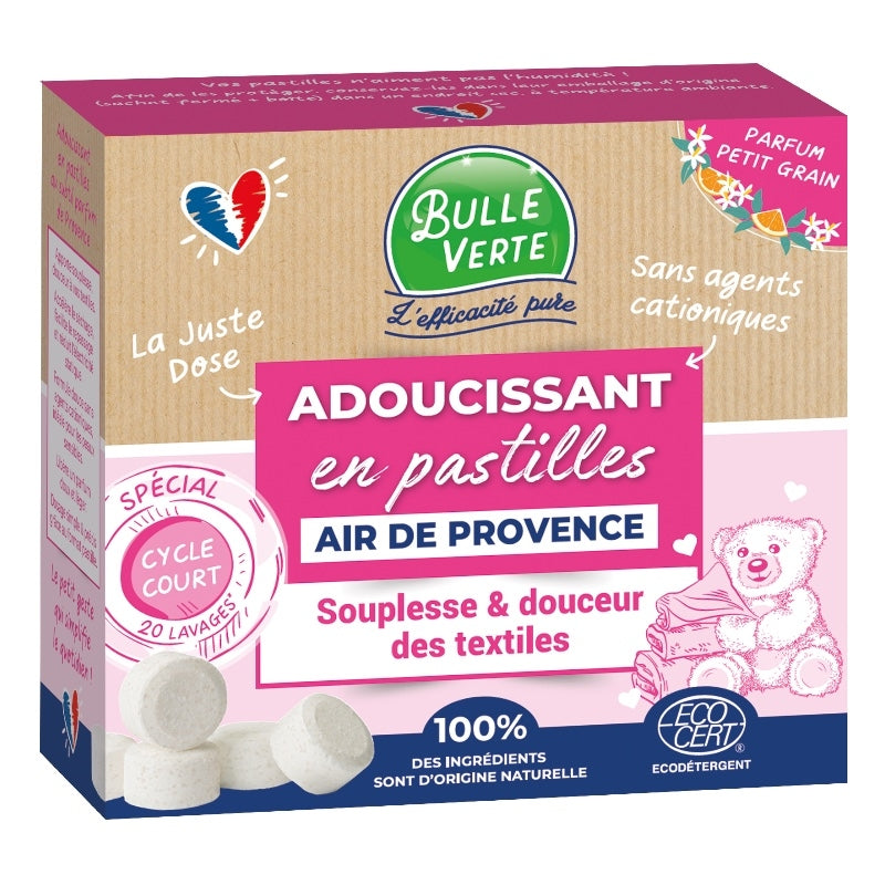 Tablettes adoucissant petit grain ECO - 20 pièces - Bulle Verte