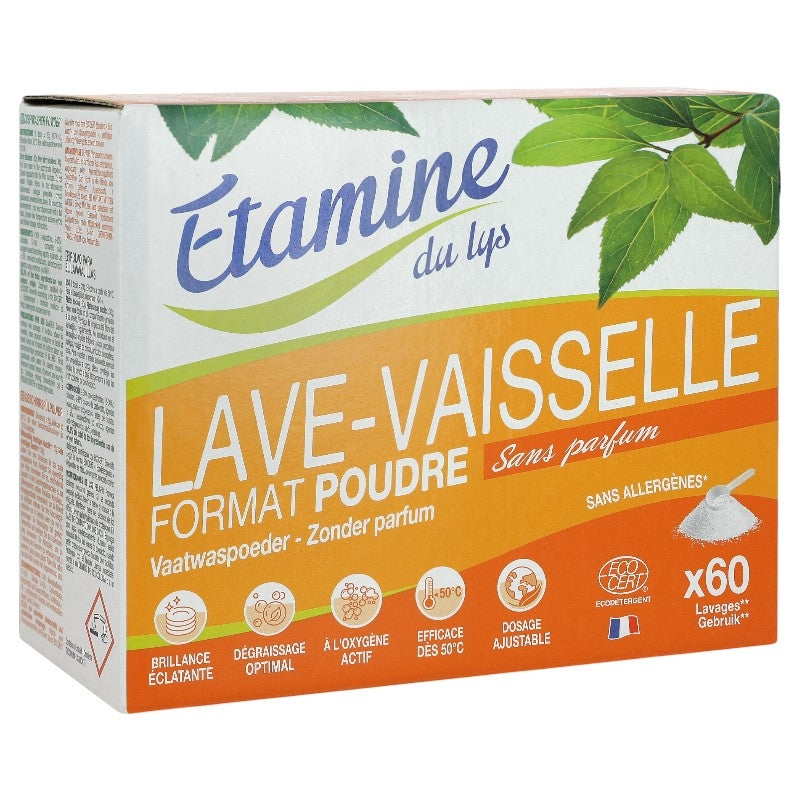 Tablettes lave-vaisselle tout en 1 écologiques sans parfum - 60 tablettes - Etamine du Lys