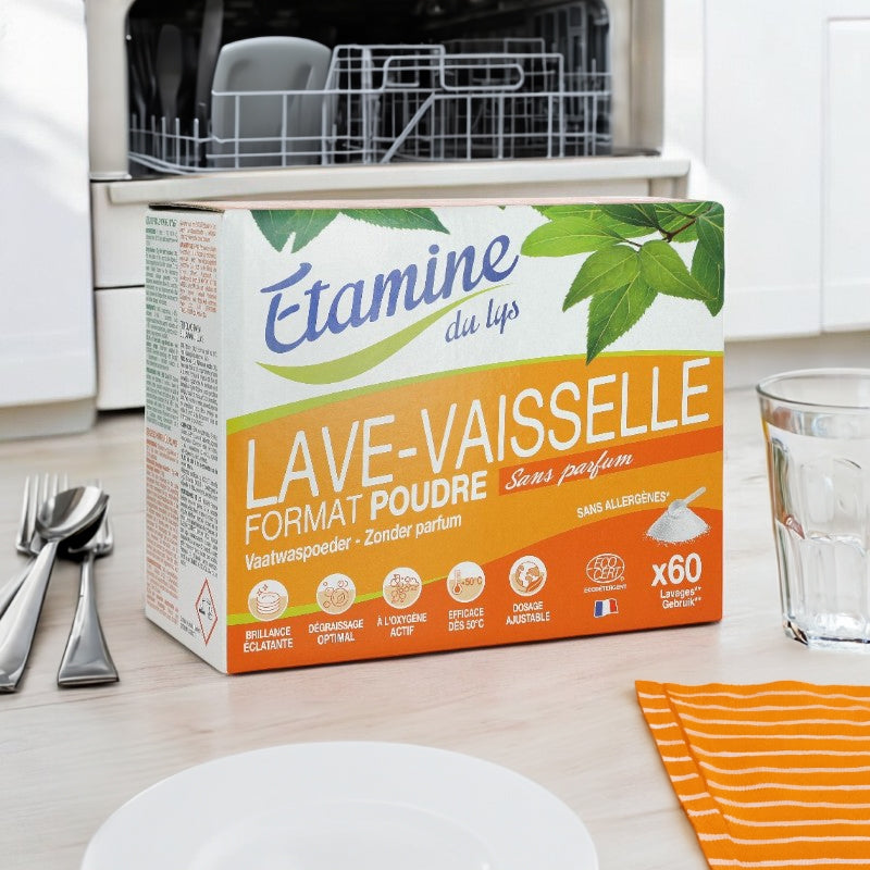 Umweltfreundliche, duftstofffreie All-in-One-Geschirrspültabs – 60 Stück – Etamine du Lys