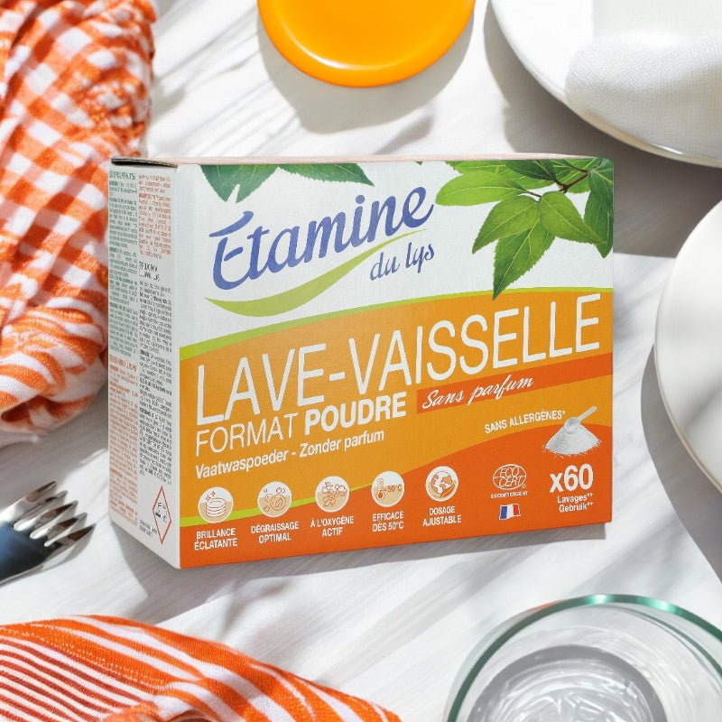 Tablettes lave-vaisselle tout en 1 écologiques sans parfum - 60 tablettes - Etamine du Lys