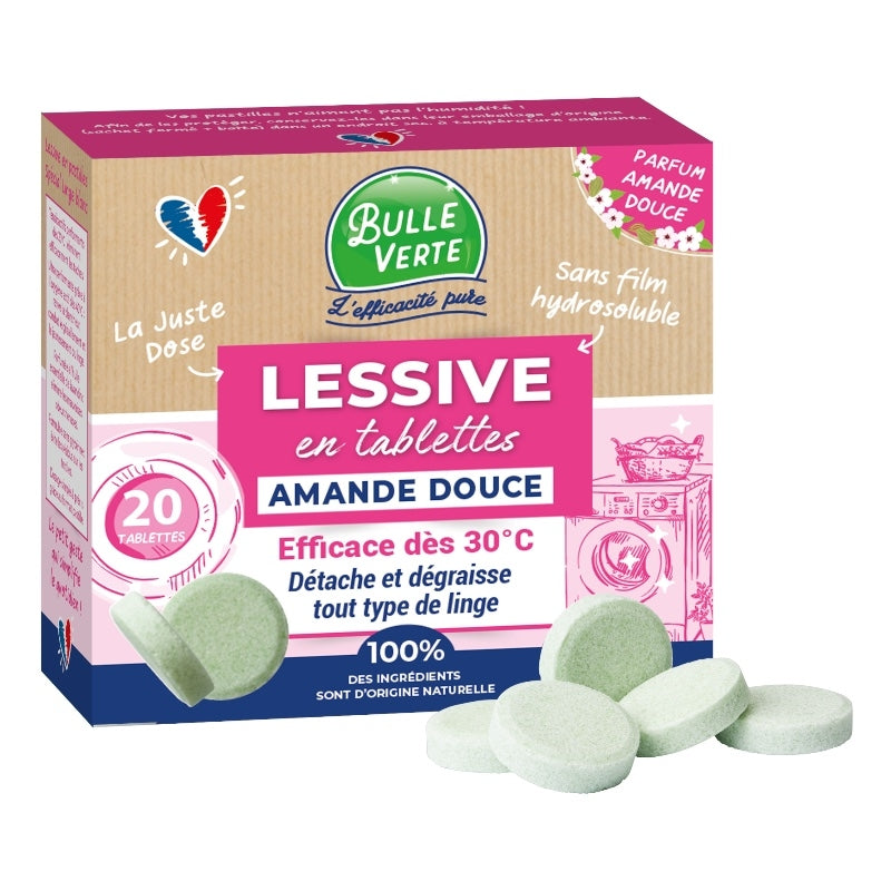 ECO Waschmittel-Tabs mit süßer Mandel – 20 Stück – Bulle Verte