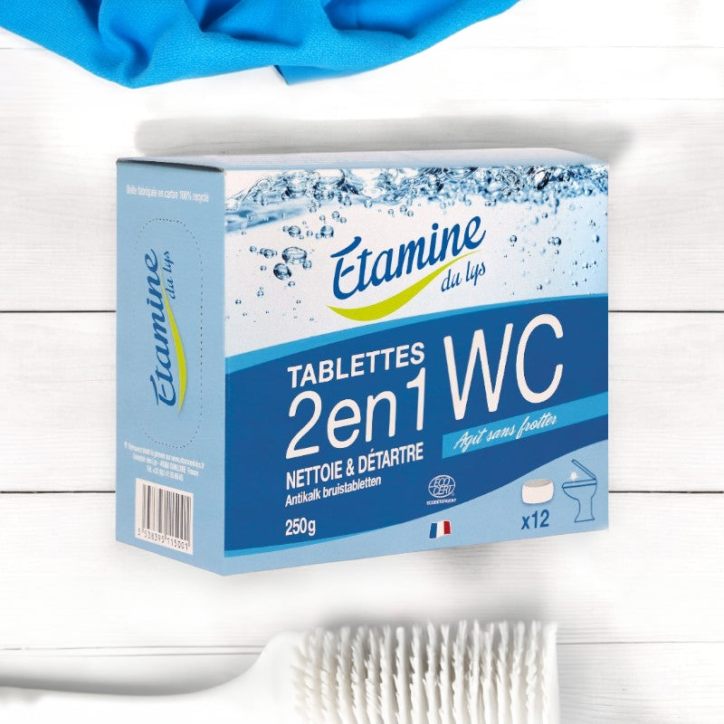 Tablettes WC 2 en 1 écologique sans parfum - 12 pièces - Etamine du Lys