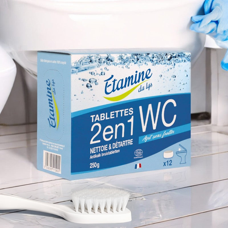 Tablettes WC 2 en 1 écologique sans parfum - 12 pièces - Etamine du Lys
