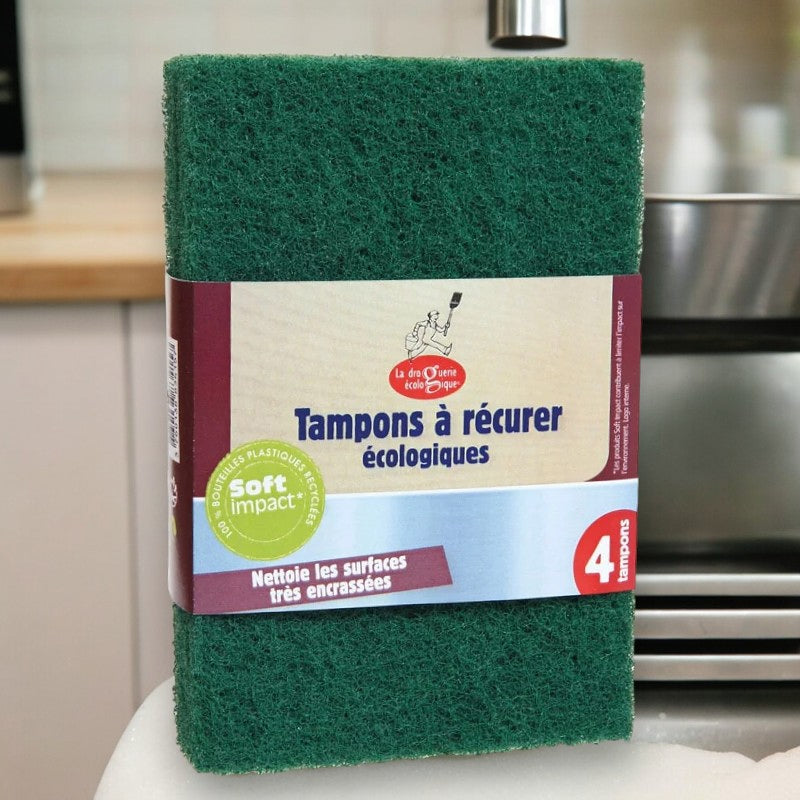 Tampons à récurer écologiques - 4 pièces - La droguerie écologique