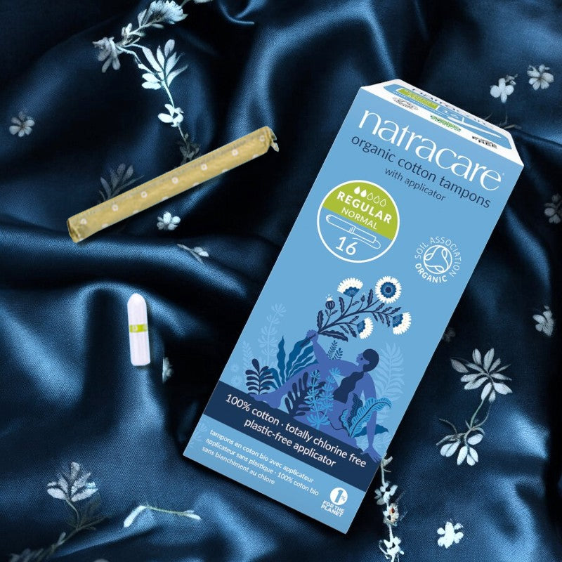 Tampons regular avec applicateur BIO flux léger-moyen - 16 pcs - Natracare﻿