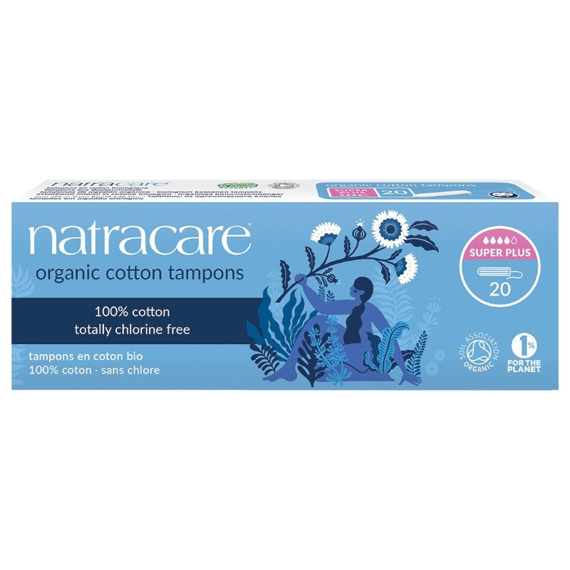 Tampons super plus sans applicateur BIO flux fort - 20 pièces - Natracare﻿