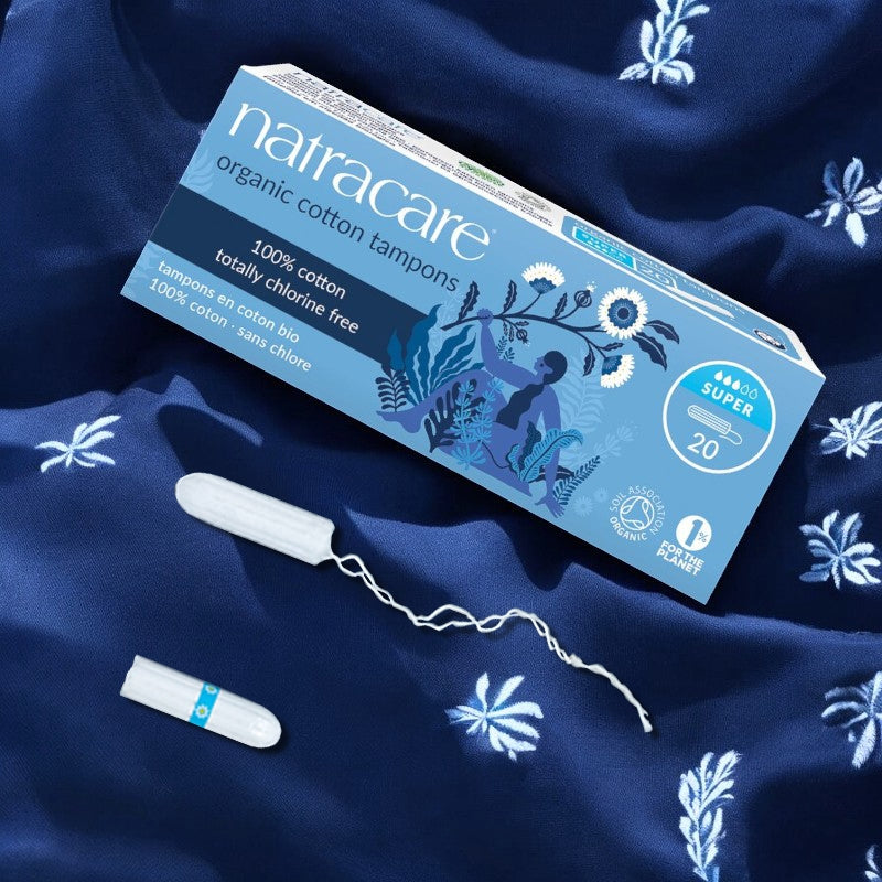 Tampons super sans applicateur BIO flux moyen-fort - 20 pièces - Natracare﻿