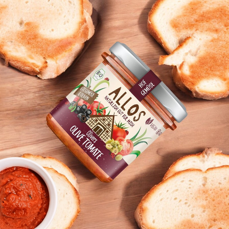 Bio-Oliven-Tomaten-Aufstrich – 135 g – Allos