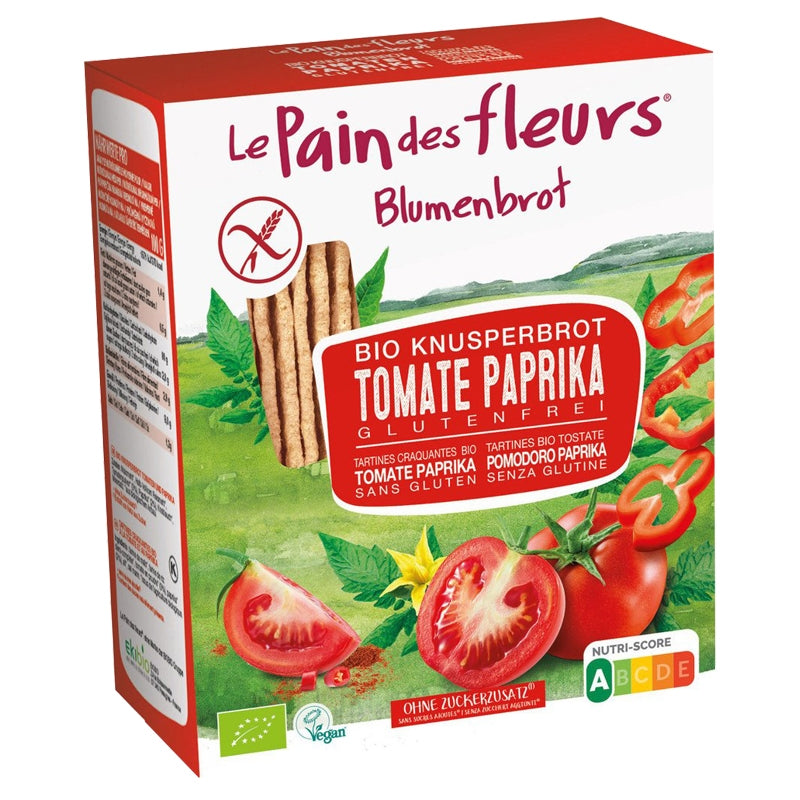 Knusprige Bio-Tomaten-Paprika-Toasts – 150 g – Le Pain des Fleurs