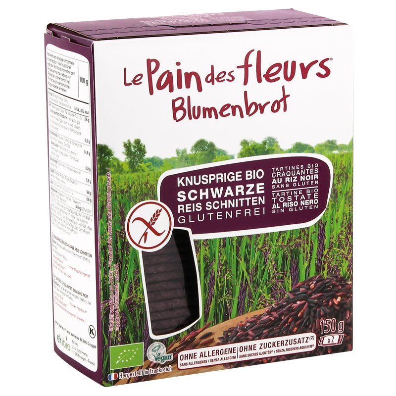 Knusprige Bio-Toasts aus schwarzem Reis – 150 g – Le Pain des Fleurs
