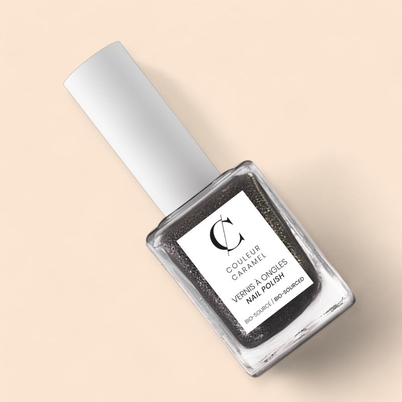 Eleganter schwarzer Glitzer-Nagellack Nr. 96 – 11 ml – Karamellfarbe