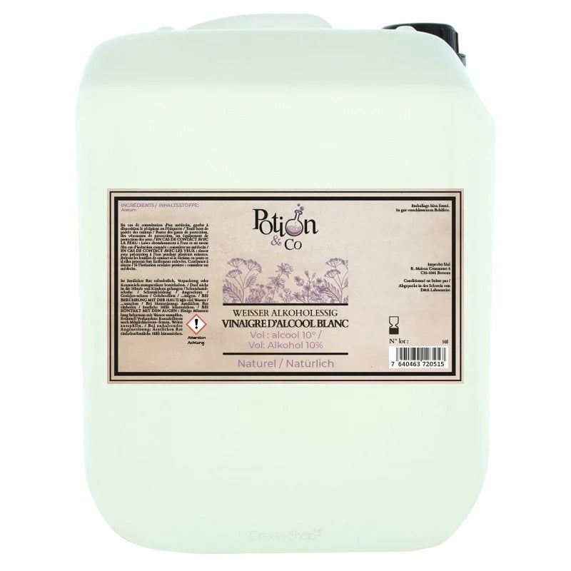 Natürlicher weißer Alkoholessig 10 % - 10 l - Potion &amp; Co
