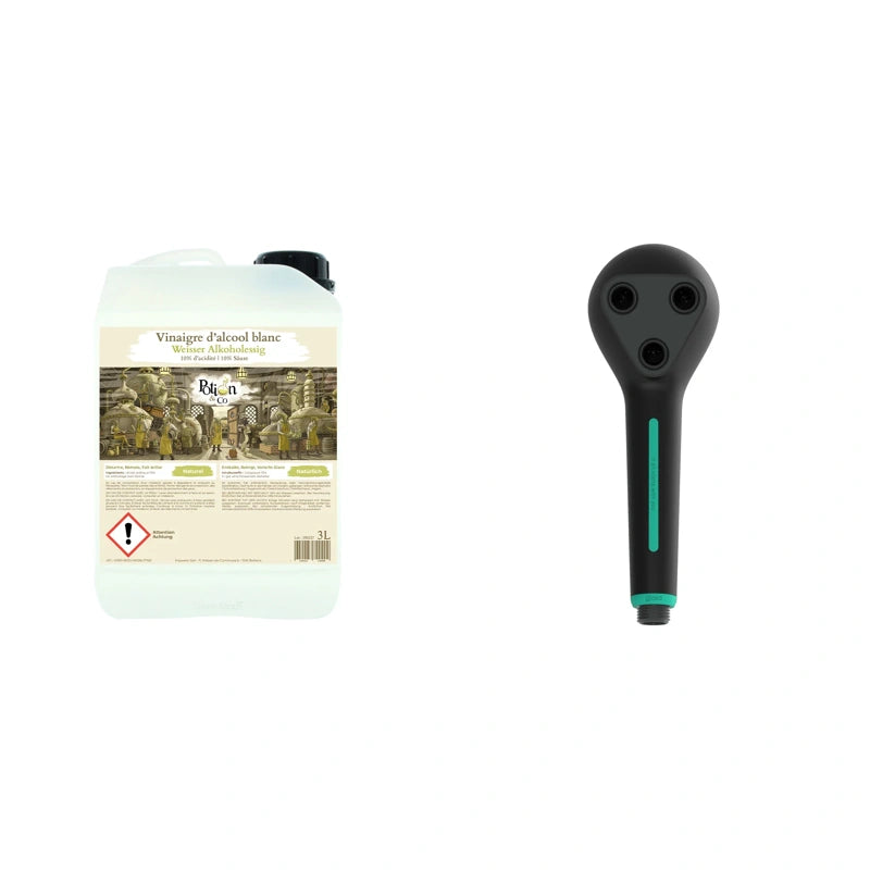 Spar-Duschset: Duschkopf GS3 Gjosa + Alkoholessig 10° 3 L